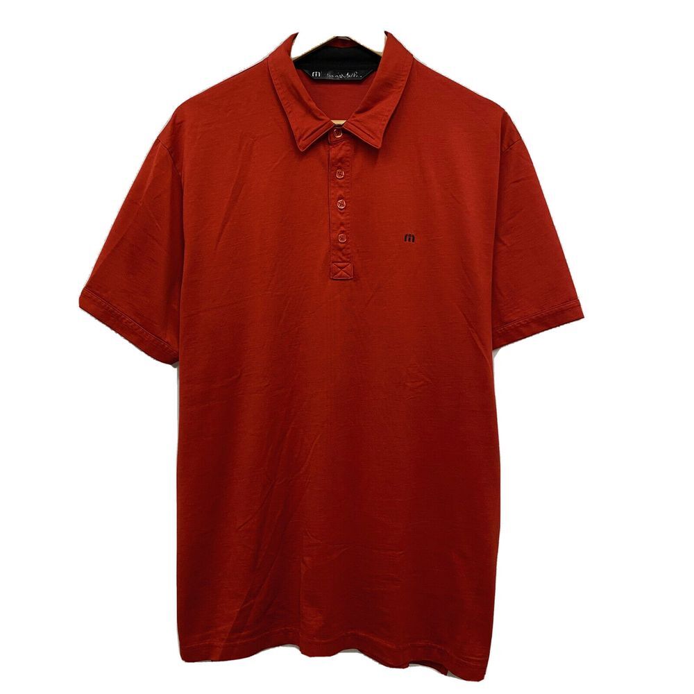 Travis‎ Mathew Men's Embroidered Button Front Golf Polo Shirt Cotton/Polyester L